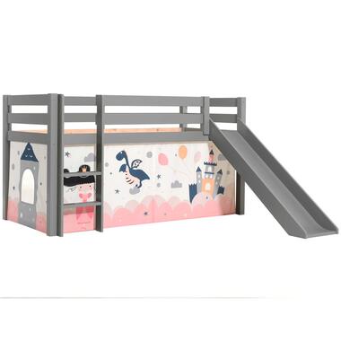 Lit mi-hauteur avec toboggan Astrid avec tente de lit Princess Sophie - gris product