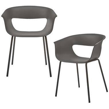 WOOOD eetstoelen Stine - Bruin/Grijs - Set van 2 product