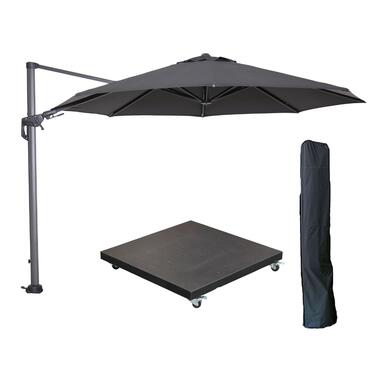 Garden Impressions Hawaii zweefparasol 3.5m l. grijs met voet en hoes product