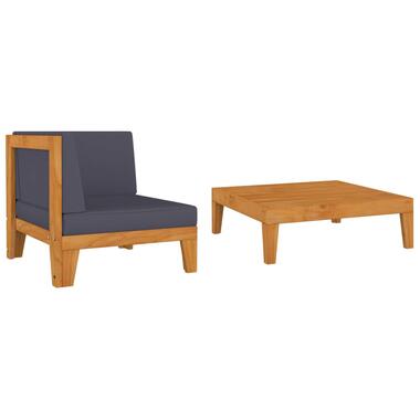 vidaXL Salon de jardin 2 pcs avec coussins Bois d'acacia solide product