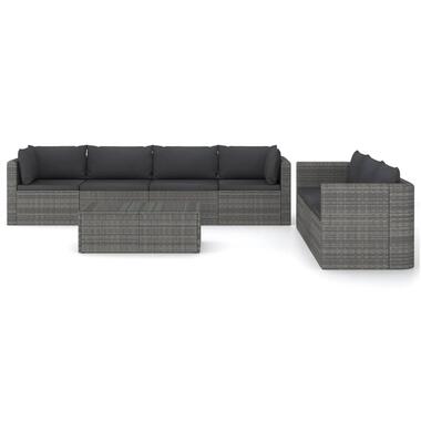 vidaXL 8-delige Loungeset met kussens poly rattan grijs product