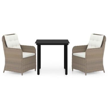 vidaXL - Tuinset - Bruin - Poly rattan - 80 cm tafellengte product
