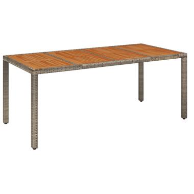 vidaXL Table de jardin dessus en bois Gris 190x90x75 cm Résine tressée product