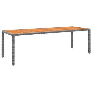 vidaXL Tuintafel 250x100x75 cm poly rattan en massief acaciahout grijs product