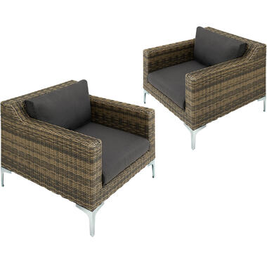 tectake - Modulaire wicker set Villanova set 5 2-zitter met aluminium frame product