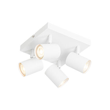 Qazqa plafonnier moderne blanc 4 lumières orientables carré - jeana product