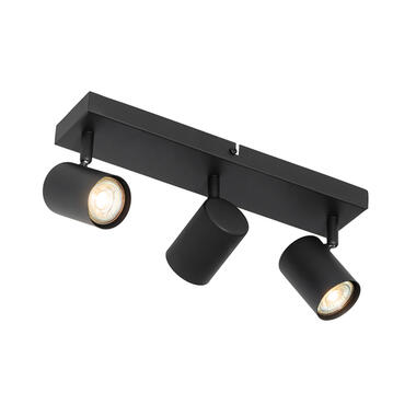 Qazqa plafonnier moderne noir 3 lumières orientable rectangulaire - jeana product