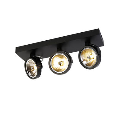 Qazqa spot design noir orientable 3 lumières - go product