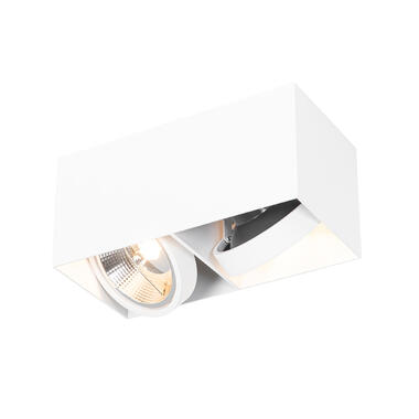 QAZQA spot design blanc rectangulaire ar111 2 lumières - box product