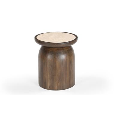 Salontafel Rond Ø38cm - Bruin Marmer - Kaja product