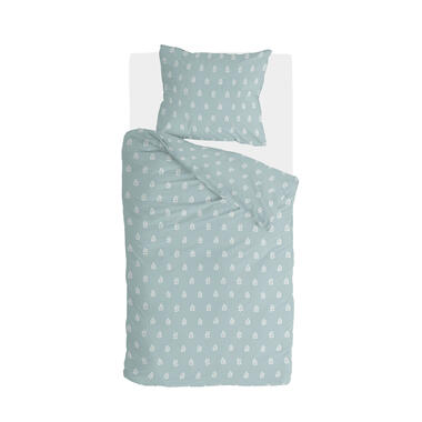 Walra - Housse de couette Remade Lucky Leaves - 140x220 cm - Mer Bleue product