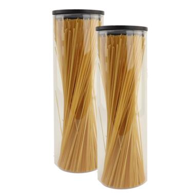 OTIX Voorraadpot Glas met Deksel Set van 2 1320ml Zwart Hout product