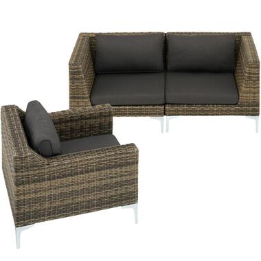 tectake - set Villanova natuur - 2 x middendeel + fauteuil - 404657 product