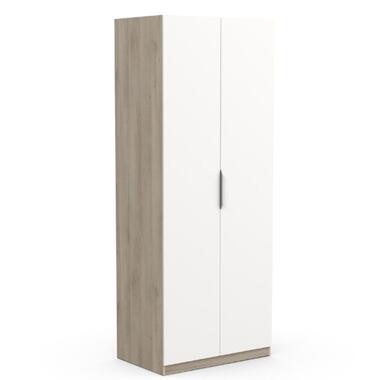 Garderobekast Spectre 80cm - mat wit/eik product