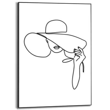 Schilderij Shadow Hat - 70x50cm - Zwart-Wit product