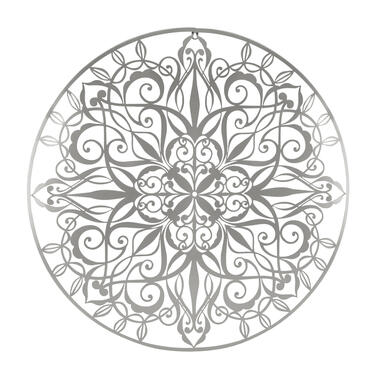 Art for the Home - Metal Art - Luxe mandala zilver D80cm product