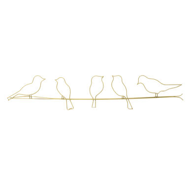 Art for the Home - Metal Art - Vogels op draad goud - 60x12,5cm product