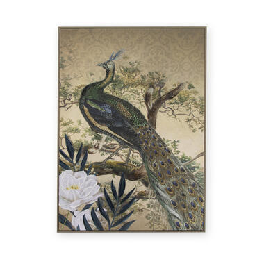 Art for the home - Canvas met handgeschilderde details - Peacock in product