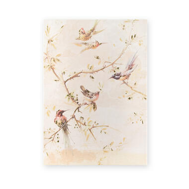 Art for the home - Canvas met handgeschilderde details - Sunset birds product