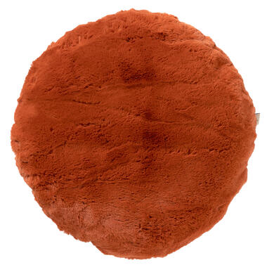 ZAYA - Sierkussen Ø45 cm rond - bontlook - effen kleur - Potters Clay - oranje product