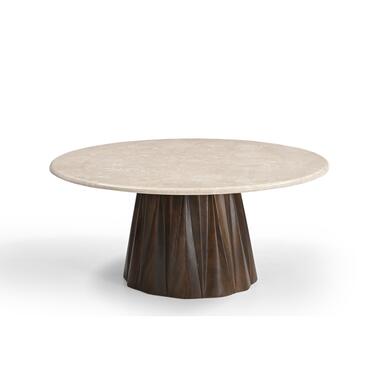 Salontafel Rond 75cm - Marmer/Mangohout - Faiza product