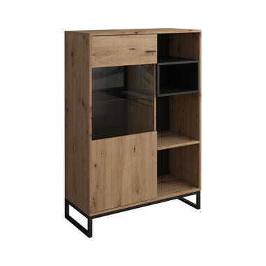 Vitrine Ozzy - Chêne - Noir - 90 cm product