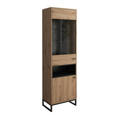 Vitrine Ozzy - Chêne - Noir - 60 cm product