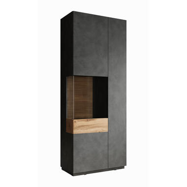 Vitrine Sublime - Gris - Chêne - 80 cm - Haut product