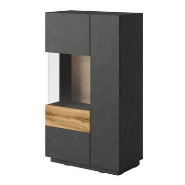 Vitrine Sublime - Gris - Chêne - 80 cm - Basse product