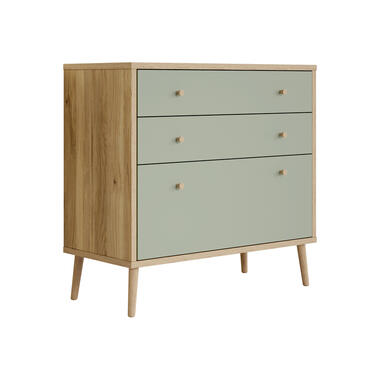 Commode Wally - Chêne clair - Vert - 90 cm product