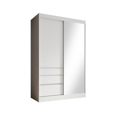 Meubella Kleerkast Henry - Wit - 140 cm - Met spiegel product