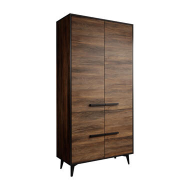 Armoire Frey - Chêne foncé - Noir - 92 cm product