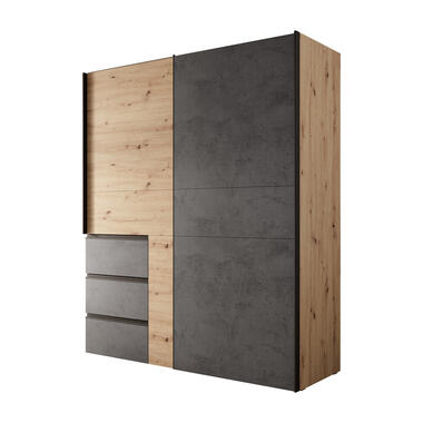 Armoire Walter - Chêne - Gris - 170 cm product