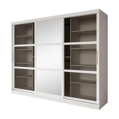 Meubella Kleerkast Davies - Wit - 250 cm - Met spiegel product