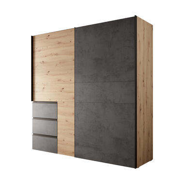 Armoire Walter - Chêne - Gris - 200 cm product