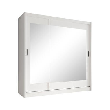 Meubella Kleerkast Alcamo 2 - Wit - 205 cm - Met spiegel product