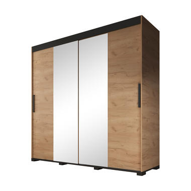 Meubella Kleerkast Brazil - Eiken - 200 cm - Met spiegel product