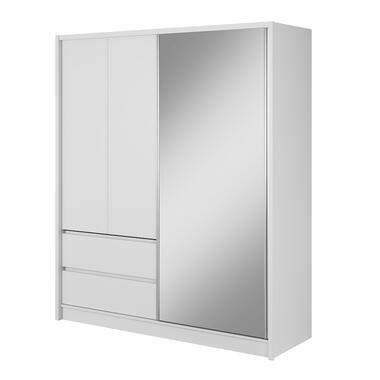 Meubella Kleerkast Sento - Wit - 180 cm - Met spiegel product