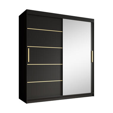 Armoire Malavi 2 - Noir - 180 cm - Avec miroir product