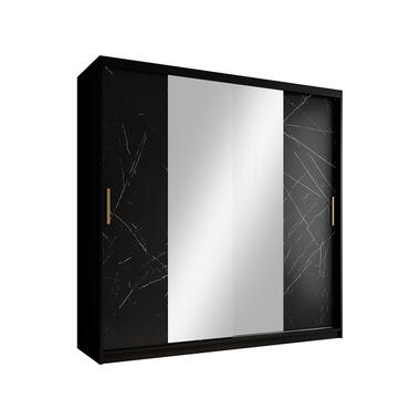 Armoire Marmer 2 - Noir - 200 cm - Avec miroir product