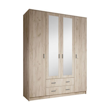 Armoire Hinto - Chêne Gris - 160 cm - Avec miroir product