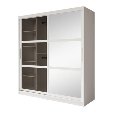 Meubella Kleerkast Davies - Wit - 180 cm - Met spiegel product