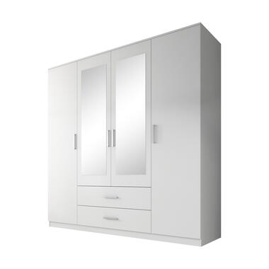 Meubella Kleerkast Savona - Wit - 200 cm - Met spiegel product