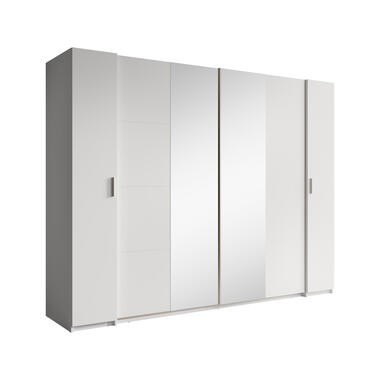 Meubella Kleerkast Stoke - Wit - 270 cm - Met spiegel product