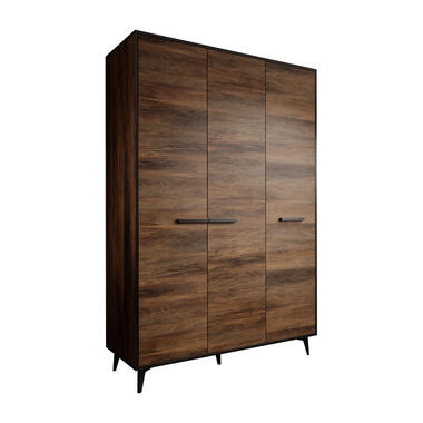 Armoire Frey - Chêne foncé - Noir - 135 cm product