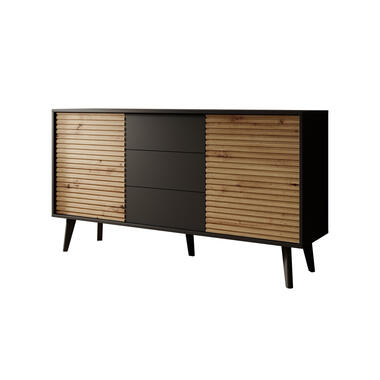 Buffet Palladium - Chêne - Noir - 154 cm - avec tiroirs product