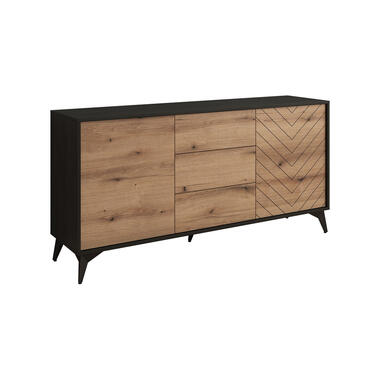 Buffet Dolores - Chêne - Noir - 154 cm - avec tiroirs product