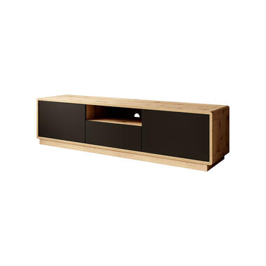 Meubella TV-Meubel Acuna - Mat zwart - Eiken - 180 cm product