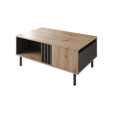 Meubella Salontafel Marcos - Eiken - Antraciet - 100 cm product