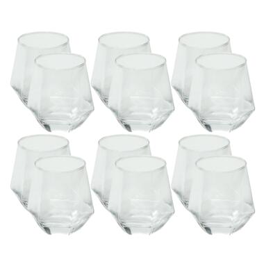 OTIX Waterglazen Set van 12 300ml Diamant vorm Transparant Glas product